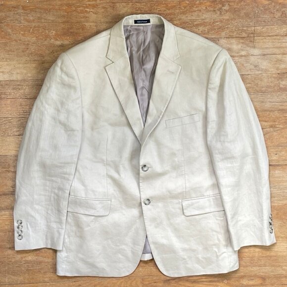 Pronto Uomo Mens Linen Blazer Size 44S NEW Beige Woven Sport Coat Suit Jacket - Picture 1 of 5